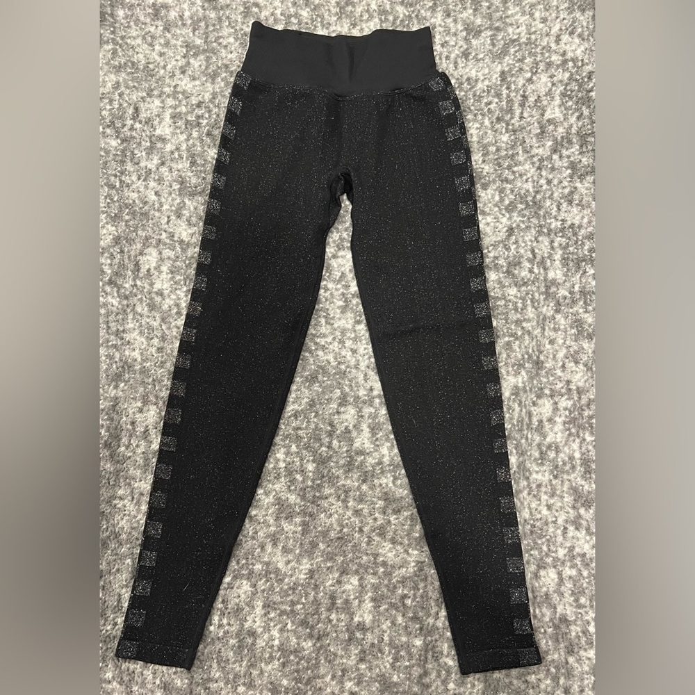 Pink Seamless high-waist workout tights